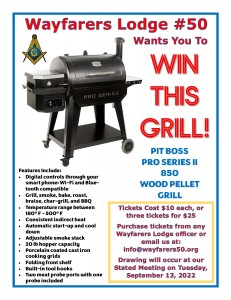 Grill Raffle Flyer 231x300 Pit Boss Grill Raffle @ Wayfarers Lodge #50 