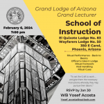 AZGL School of Instruction 150x150 AZGL School of Instruction with AZGL School of Instruction with El Quixote Lodge No. 83 & Wayfarers Lodge No. 50!